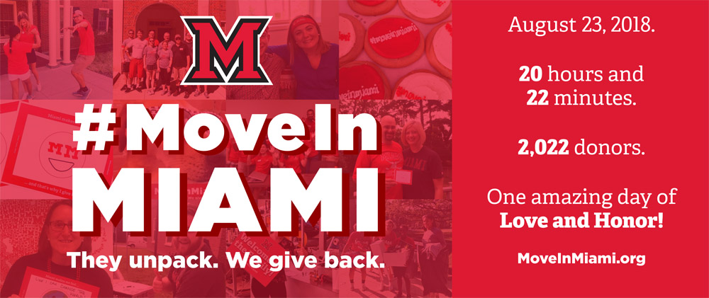 #MoveInMiami: They unpack. We give back. August 23, 2018. 20 hours and 22 minutes. 2,022 donors. One amazing day of Love and Honor! MoveInMiami.org