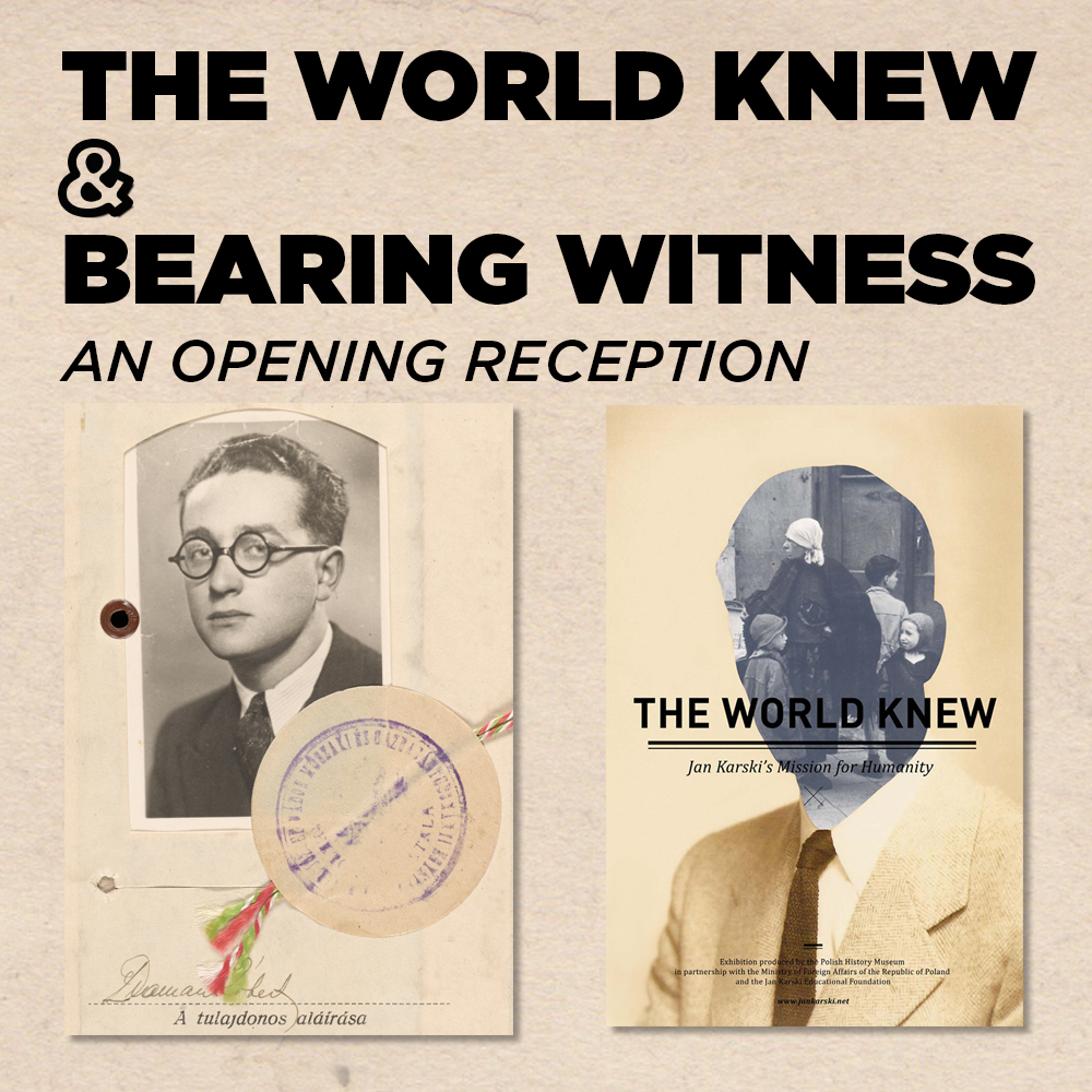 The World Knew & Bearing Witness reception poster