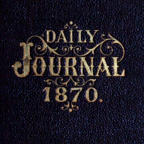 Personal journal cover from 1870