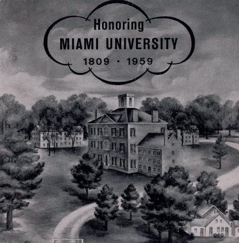 Booklet cover Honoring Miami University 1809-1959